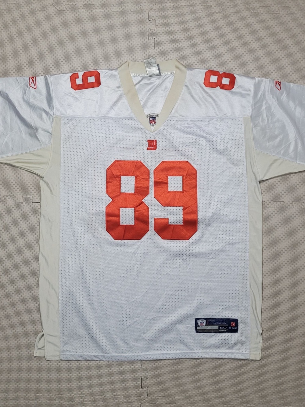 Reebok White Men's Football Jersey with Orange 89